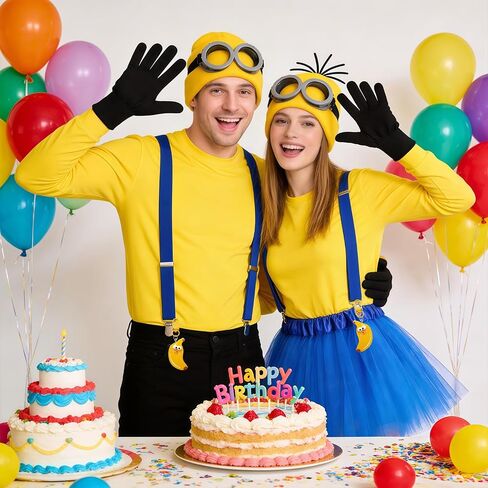 11 Pcs Adult Halloween Costume Accessories, Funny Accessory Kit with Beanie, Goggles, Tutu Skirt for Birthday Party in Kuwait