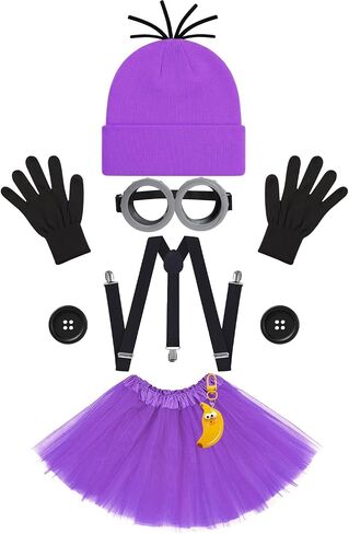 11 Pcs Adult Halloween Costume Accessories, Funny Accessory Kit with Beanie, Goggles, Tutu Skirt for Birthday Party in Kuwait