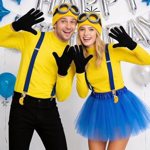 11 Pcs Adult Halloween Costume Accessories, Funny Accessory Kit with Beanie, Goggles, Tutu Skirt for Birthday Party in Kuwait