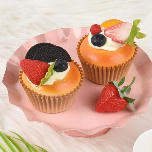 Artificial Cupcake 3 Pack - Realistic Fake Strawberry Cupcake Models, Faux Dessert Props for Bakery Shop, Kitchen, Photography & Party Decoration in Saudi Arabia
