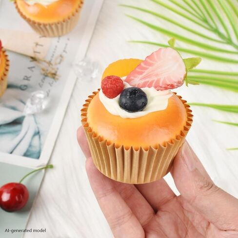 Artificial Cupcake 3 Pack - Realistic Fake Strawberry Cupcake Models, Faux Dessert Props for Bakery Shop, Kitchen, Photography & Party Decoration in Saudi Arabia