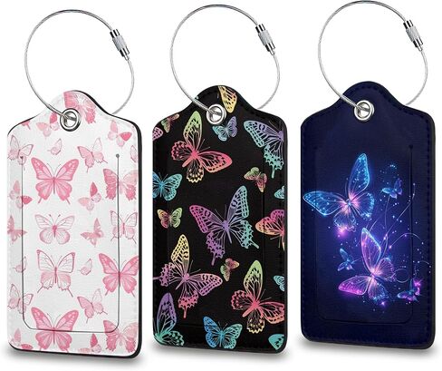 Enchanting Northern Lights Luggage Tag for Suitcase, Privacy Cover ID Label with Stainless Steel Loop and Address Card for Travel Bag Suitcase Backpack, 3 Pack in Saudi Arabia