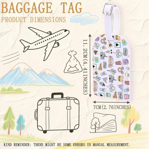 Fairytale Fans Luggage Tag Vacation Trip Gift Mouse Ice Cream Bag Tag Magic Snacks Mouse Ice Cream Lover Gift (Things-tag) in Kuwait