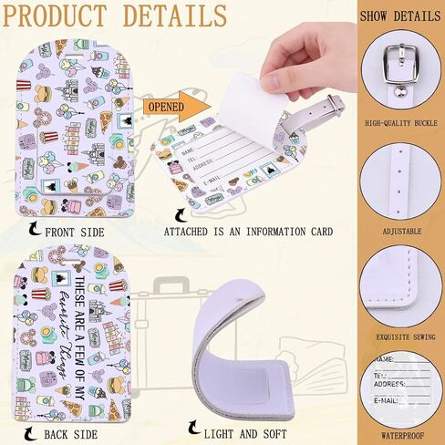 Fairytale Fans Luggage Tag Vacation Trip Gift Mouse Ice Cream Bag Tag Magic Snacks Mouse Ice Cream Lover Gift (Things-tag) in Kuwait
