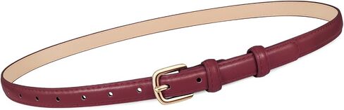 JASGOOD Women Skinny Faux Leather Belt Thin Waist Belt for Women Jeans Dress Fashion Ladies Belt with Gold Buckle,21 Colors in Kuwait