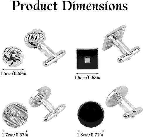 8pcs Cufflinks for Men, Classic Simple Cufflinks Men’s Jewelry Accessories for Groom Shirt Suit (4 Designs) in Kuwait