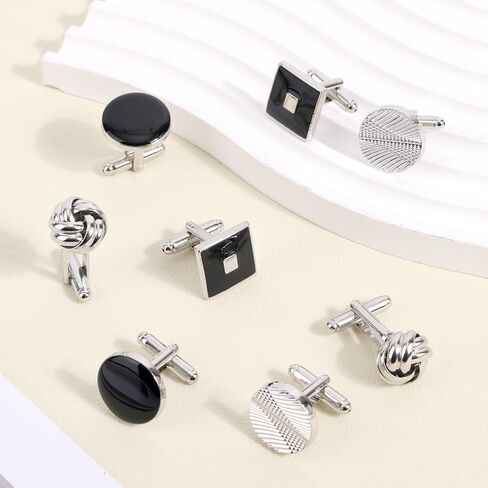 8pcs Cufflinks for Men, Classic Simple Cufflinks Men’s Jewelry Accessories for Groom Shirt Suit (4 Designs) in Kuwait