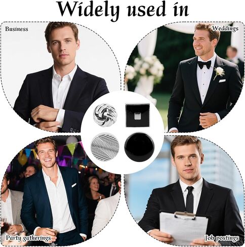8pcs Cufflinks for Men, Classic Simple Cufflinks Men’s Jewelry Accessories for Groom Shirt Suit (4 Designs) in Kuwait
