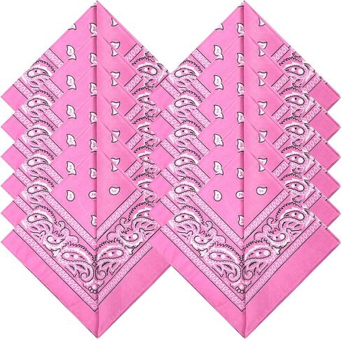 12 Pcs Cotton Bandanas 21.3 Inch Cowboy Bandana Handkerchief Headband Necktie for Women Men Party Supplies in Saudi Arabia