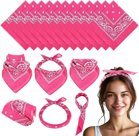 Suhine 12 Pcs Bandanas Bulk 100% Cotton 22 x 22 Inch Paisley Bandanas for Men Women Outdoor Scarf Headband in Kuwait