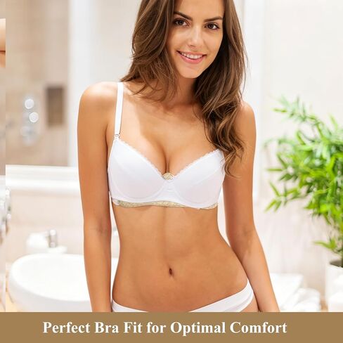 Thinp 4 Pcs Cotton Bra Liners, Bra Liners to Absorb Sweat Under Breasts Reusable Under Breasts Sweats Absorb Pads in Kuwait