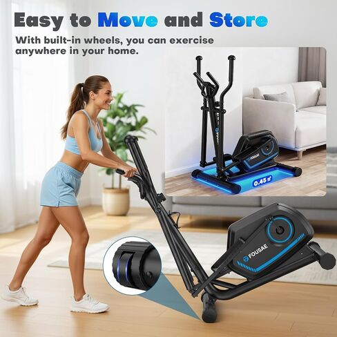 Under Desk Elliptical Exercise Machine, Ellipse Leg Exerciser As Seen On TV with 15 Adjustable Speeds, Fully Assembled Pedal Exerciser for Seniors with Display Monitor & Remote Control in Saudi Arabia