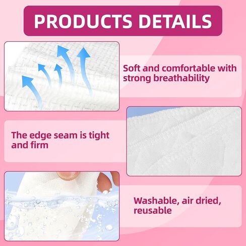 6 Pack Cotton Bra Liners to Absorb Sweat Under Breasts, Reusable Under Breast Sweat Pads, Moisture-Wicking & Breathable Bra Sweat Liners for Women in Saudi Arabia