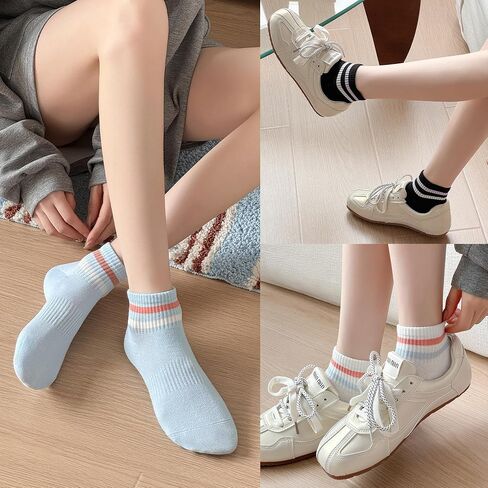 SIONCY 6 Pairs Ankle Socks for Women Cotton Low Cut Thin Casual Athletic Socks Breathable in Kuwait