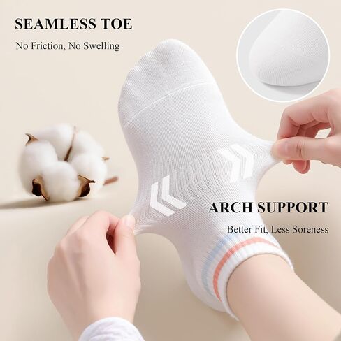 SIONCY 6 Pairs Ankle Socks for Women Cotton Low Cut Thin Casual Athletic Socks Breathable in Kuwait