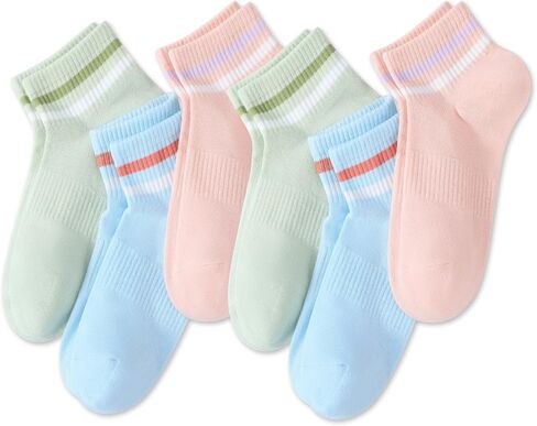 SIONCY 6 Pairs Ankle Socks for Women Cotton Low Cut Thin Casual Athletic Socks Breathable in Kuwait