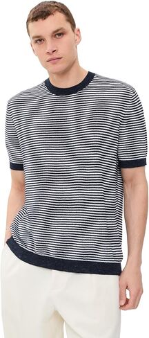 Theory Men's Stripe Tee in Pacific Linen in Kuwait