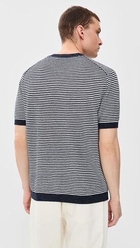 Theory Men's Stripe Tee in Pacific Linen in Kuwait