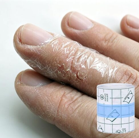 Fingertip Bandages -2 Rolls Finger Tape Waterproof Transparent Fingertip & Knuckle Bandages, Flexible Film Bandage Tape for Cracked Fingers, Finger Protector for Thumb & Toe, Includes Small Scissors in Saudi Arabia