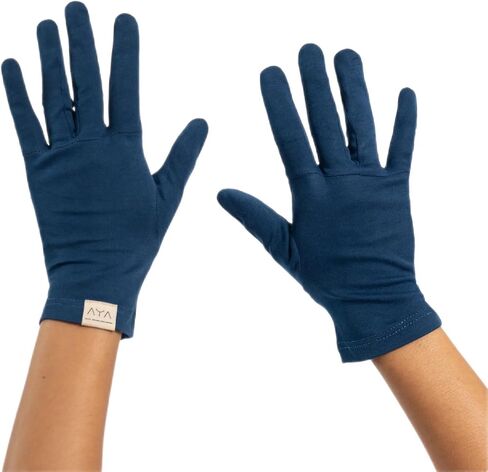 ayaecofashion AYA | Unisex Organic Pima Cotton Gloves | Natural Blue S in Saudi Arabia