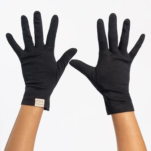 ayaecofashion AYA | Unisex Organic Pima Cotton Gloves | Natural Blue S in Saudi Arabia