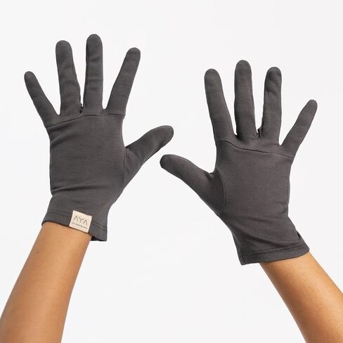 ayaecofashion AYA | Unisex Organic Pima Cotton Gloves | Natural Blue S in Saudi Arabia