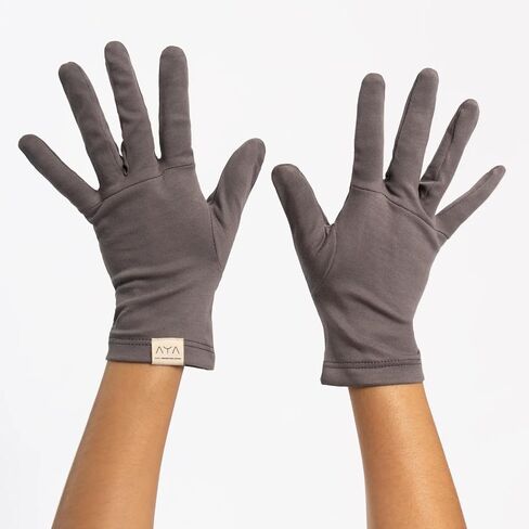 ayaecofashion AYA | Unisex Organic Pima Cotton Gloves | Natural Blue S in Saudi Arabia