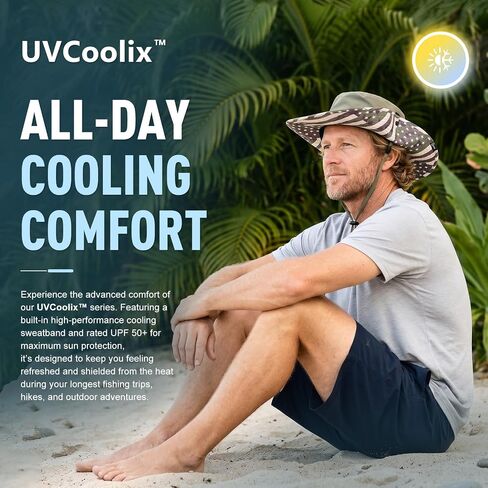 قبعة دلو TOP-EX UVCoolix™ للرجال، قبعة شمس باردة للنساء، قبعات بوني عريضة الحواف بعامل حماية من الأشعة فوق البنفسجية 50، مطبوعات سفلية، مسامية، M-XXL in Kuwait