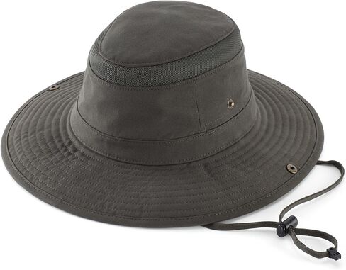Home Prefer UPF 50+ Wide Brim Sun Hat Mesh Crown Foldable Cotton Bucket Cowboy Hat for Men Safari Golf Fishing Beach Garden in Kuwait