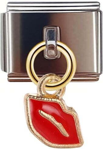 Italian Bracelet Charms,Compatible for 9mm Italian Charm Bracelets for Women,Men,Dangle,Pendant,Beautiful Lips,Kiss,Sexy,Love .ICG210 in Kuwait