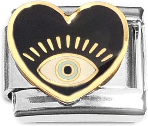 NewCharms Evil Eye Protection Black Heart Italian Charm in Kuwait