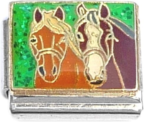 NewCharms Horses Green Glitter Italian Charm in Kuwait