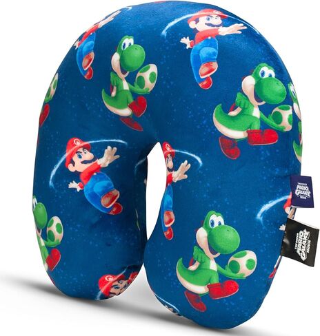 The Super Mario Galaxy Movie Travel Neck Pillow – Kids Soft Comfortable Airplane & Car Pillow, Portable Travel Gift, Ages 3-10, (100% Officially Licensed Product) By Franco in Kuwait