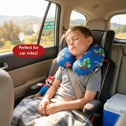 The Super Mario Galaxy Movie Travel Neck Pillow – Kids Soft Comfortable Airplane & Car Pillow, Portable Travel Gift, Ages 3-10, (100% Officially Licensed Product) By Franco in Kuwait