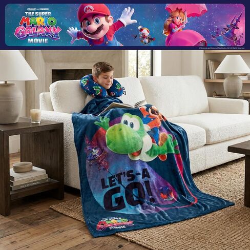 The Super Mario Galaxy Movie Travel Neck Pillow – Kids Soft Comfortable Airplane & Car Pillow, Portable Travel Gift, Ages 3-10, (100% Officially Licensed Product) By Franco in Kuwait