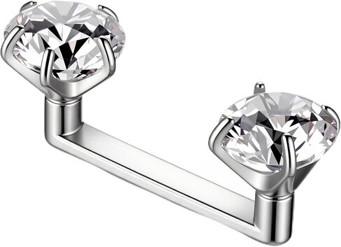 14G Titanium Surface Piercing Jewelry – Flat Bar CZ Staple Barbell, Internally Threaded Tragus Surface Staple Bar, Body Jewelry for Surfaces Tragus, Anti-Eyebrow, Nape (1 Piece) in Saudi Arabia