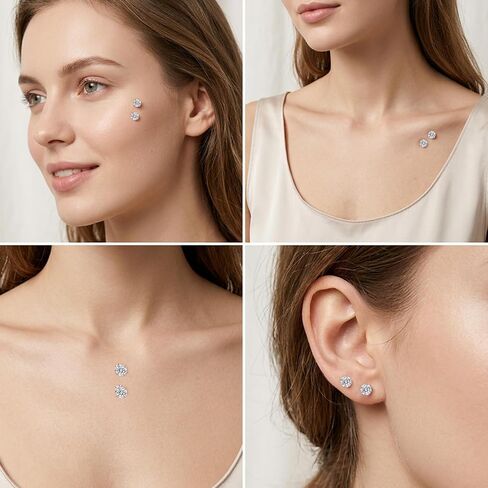 14G Titanium Surface Piercing Jewelry – Flat Bar CZ Staple Barbell, Internally Threaded Tragus Surface Staple Bar, Body Jewelry for Surfaces Tragus, Anti-Eyebrow, Nape (1 Piece) in Saudi Arabia