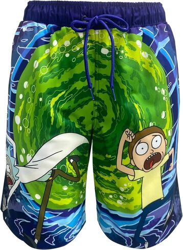 COCO BRANDS Rick and Morty Mens Swim Trunks - Mesh Lining, Elastic Waistband, Drawstring & Side Pockets in Saudi Arabia