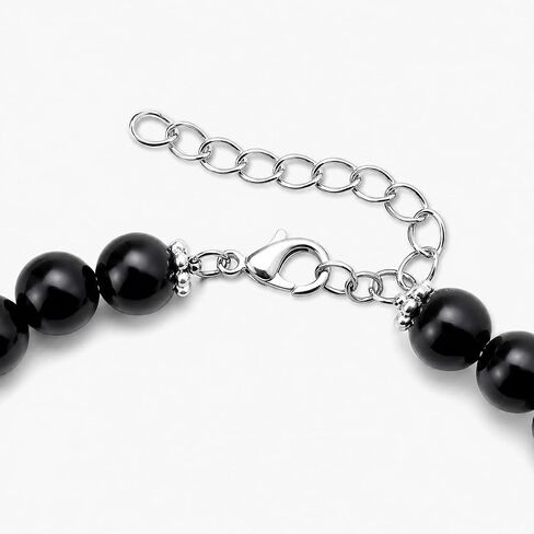 قلادة نسائية من COOLSTEELANDBEYOND مطرزة بالورد الأسود، قلادة كبيرة من الزهور، مجوهرات خرز نوير مزدوجة الجديلة، إكسسوار رومانسي جريء، نمط ساحر جريء، هدية لها in Kuwait