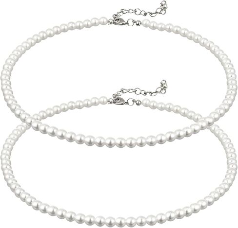 Aurelema 2 Pack Long Pearl Necklace for Women 1920s Costume Party Jewelry Faux Pearls Strand Beads for Ladies in Kuwait
