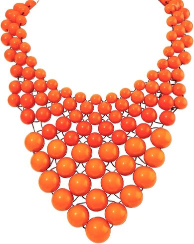 Coiris Boho Layered Necklace for Women Statement Chunky Beaded Strand Necklaces Bohemian Colorful Beads Woven Jewelry Gift for Summer Party in Kuwait