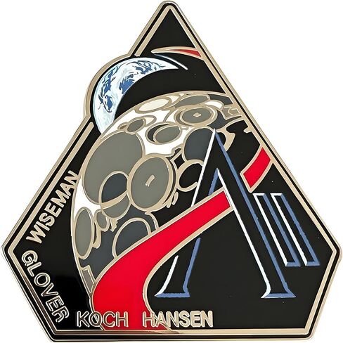 دبوس من المينا الصلبة Artemis II Mission Patch، 1.2 بوصة، قابل للتجميع في الفضاء in Kuwait