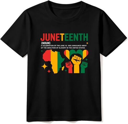 Black History Juneteenth Shirts for Kids: Classic Crewneck Cotton Tees (2-7T) in Kuwait