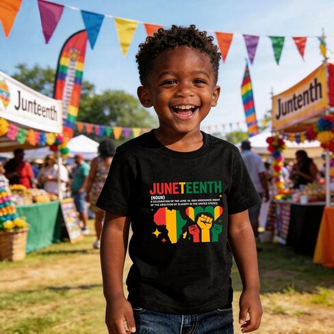 Black History Juneteenth Shirts for Kids: Classic Crewneck Cotton Tees (2-7T) in Kuwait