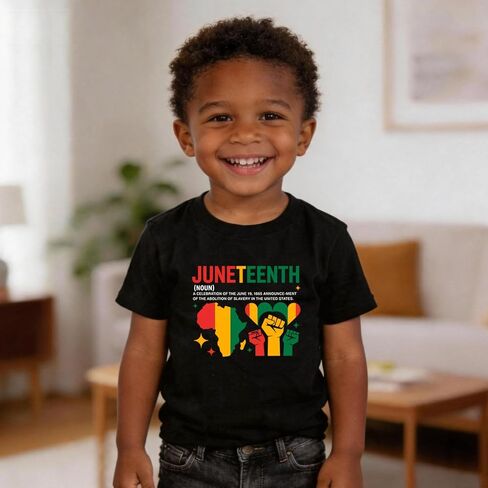 Black History Juneteenth Shirts for Kids: Classic Crewneck Cotton Tees (2-7T) in Kuwait