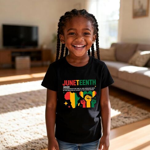Black History Juneteenth Shirts for Kids: Classic Crewneck Cotton Tees (2-7T) in Kuwait