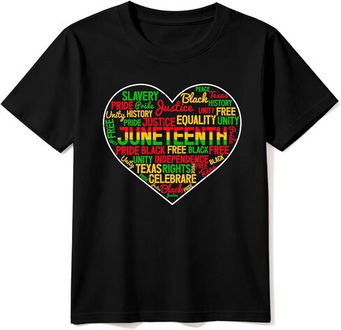Black History Juneteenth Shirts for Kids: Classic Crewneck Cotton Tees (2-7T) in Kuwait