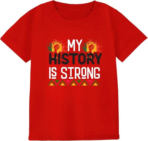 Black History Juneteenth Shirts for Kids: Classic Crewneck Cotton Tees (2-7T) in Kuwait