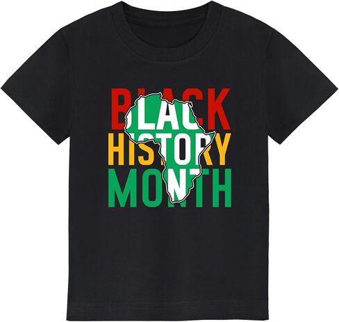 Black History Juneteenth Shirts for Kids: Classic Crewneck Cotton Tees (2-7T) in Kuwait