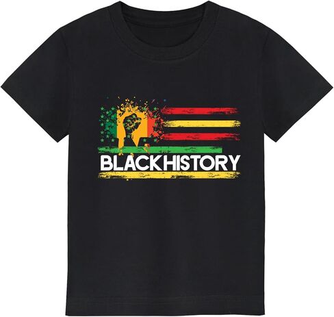 Black History Juneteenth Shirts for Kids: Classic Crewneck Cotton Tees (2-7T) in Kuwait